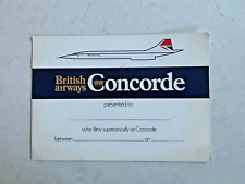 Blank British Airways Concorde Flight Certificate