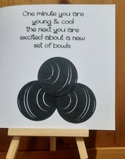 bowls card. funny birthday card. funny bowls card. lawn bowls crown green bowls 