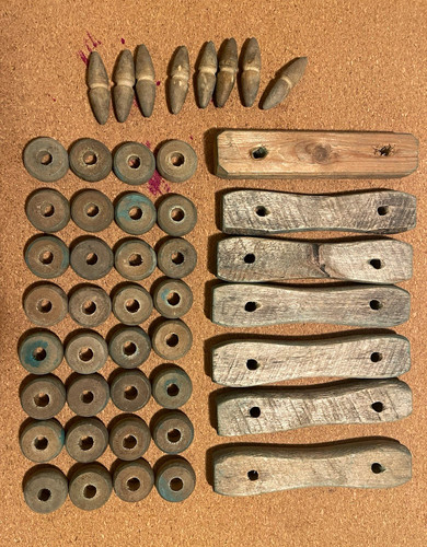 Vintage canvas tent toggles - vintage,