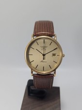 Vintage Longines Presence Quartz Gold-Plated Mens Dress Watch Champagne Dial