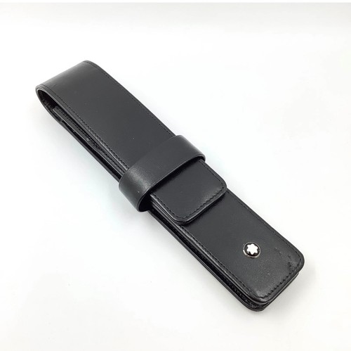 Montblanc black leather pen - black,