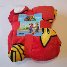 Primark Super Mario Blanket Throw Kids Nintendo Red 120x150cm New Tags