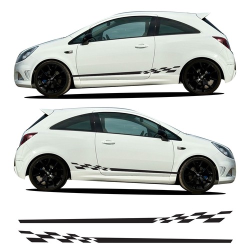Checkered side stripes decal - checkered,