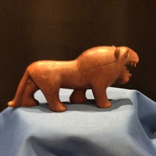 Folk Art Carved Wood Lion