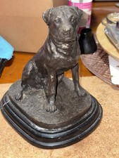 Fabulous Cast Of A Rottweiler Sitting On A Marble Plinth