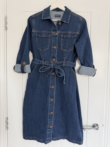 Denim shirt dress - shirt, belted
