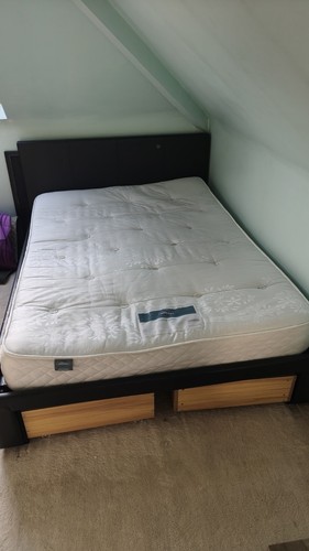 Double bed with - bed, +