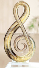 Huge Murano Art Glass Abstract Studio Sculpture On Facet Stand Striking