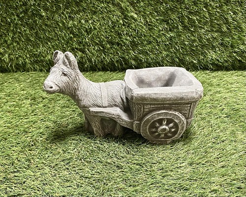 Small concrete planter donkey - concrete,