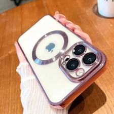 Slim Magnetic Case For iPhone 17 Pro Max,16/15 Plating Shockproof Bumper Silicon