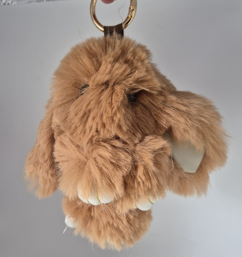 Large fluffy rabbit keyring - large,