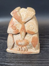 SMALL ARTISAN CARVED STONE OWL