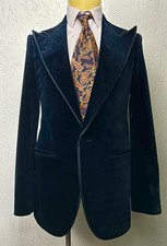1970s Navy Blue Velvet Jacket