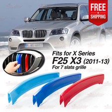 Fits BMW X3 F25 Year 2011-2013 Kidney Grille M Sport 3 Colour Cover Stripe Clips