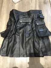 Leather Addicts Black Leather Dress Gladiator Kilt Scottish Irish. Fancy Dress