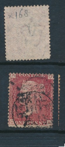 1864 penny red sg43 plate - 1864,