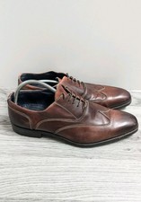 Jones Bootmaker Brown Leather Wingtip Shoes Size UK 9