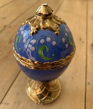 House of Faberge Lily of Valley Blue Gold Egg Tchaikovsky Dance Sugar Plum Fairy