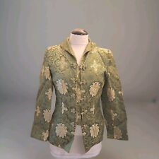 RARE LADIES VINTAGE  LINA SHOP GREEN BROCADE JACKET SIZE SMALL 