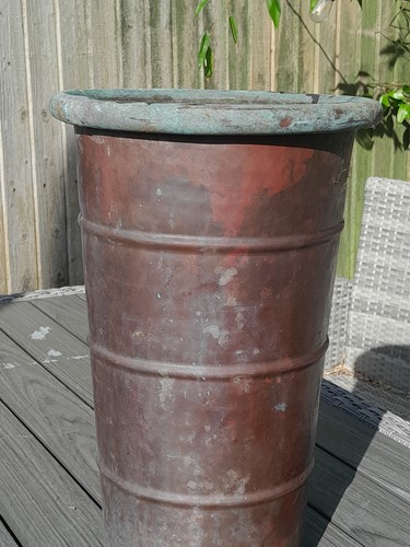 Vintage tall copper pot - copper,