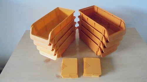 Orange yellow storage boxes - storage, boxes-