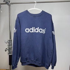 Vintage Adidas Jumper Men’s Medium D5 F174 Blue Trefoil Logo 90s Sweatshirt