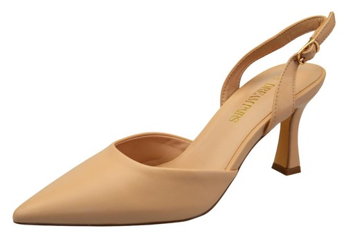 Womens faux leather slingback - leather,