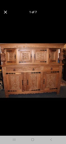 Large heavily carved oak - a,