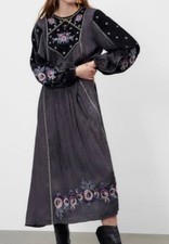 Zara Embroidered Boho Midi