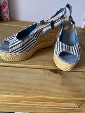 wrangler denim wedge sandals