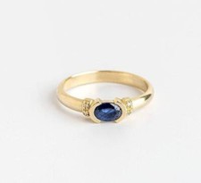 14k Solid Yellow Gold Sapphire