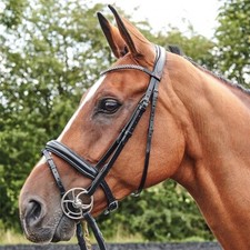 John Whitaker Barton Bling Flash Bridle inc Rubber Reins.  Black or Brown