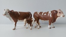 Schleich Simmental Cow Family Bull Cow Calf RARE RETIRED VGC