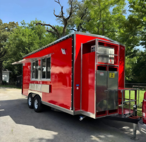 Luxury red dual - -axle, mobile