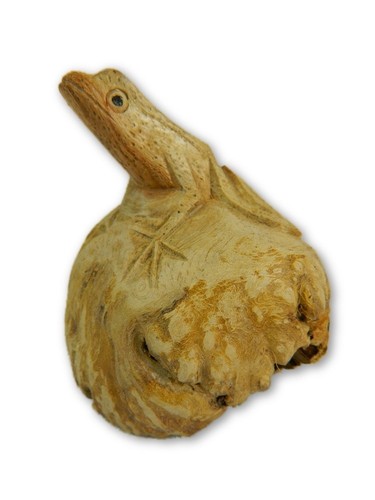 Wooden frog carving - carving, hand