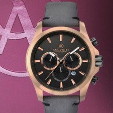 Accurist 7179 Chronograph RRP £159.99 Gents Leather Strap Watch 2 Year Guarantee