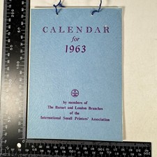 ISPA Barnet London Printer Contribution Calendar 1963 Elliston Shearn Kit-Cat