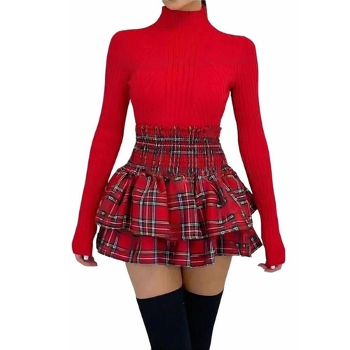 Women mini skirt gathering - women,