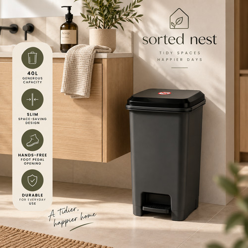 40l slim pedal bin - 40l, kitchen