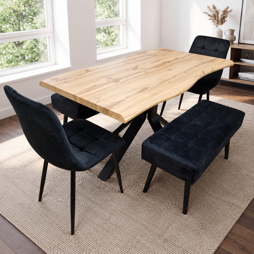 Dining table set with black - table,