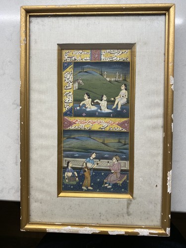 Antique mughal miniature - mughal,