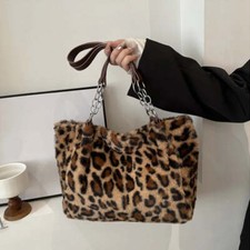 Leopard Print Tote Bag Fluffy