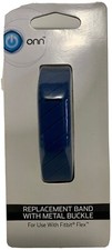ONN Replacement Band With Metal Buckle Blue for use with Fitbit Flex