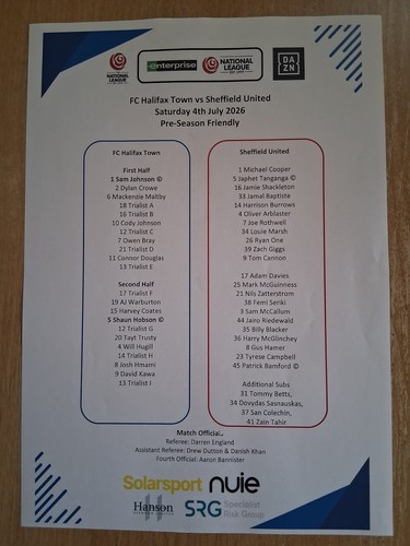 Halifax town sheffield - halifax,