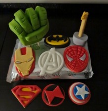 Handmade  9 Edible Superhero Avengers Marvel unofficial cake topper set 