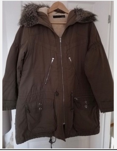 Next ladies khaki green parka - next,