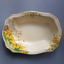 Royal Winton Grimwade Platter Yellow Morn Flowers Chintz Ceramic Bowl England