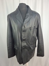 Ciro Citterio Real Leather BlazerJacket Coat Smart Casual Large Black C5001