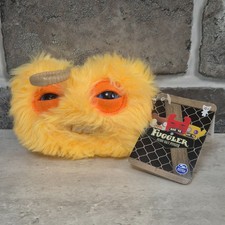 Fuggler Mr Buttons Bag Clip Keyring Yellow Fluffy Ugly Monster Plush Spinmaster