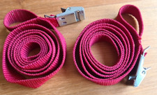 Halfords 2 or 3 Bike Rack Red Loop Straps with Buckles Spare Parts Pair #